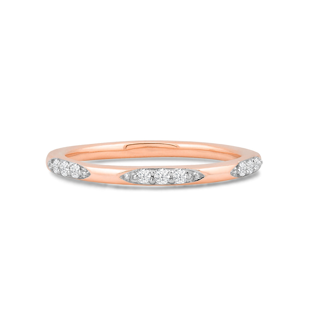 Studded Station Diamond Fashion Ring with 14KT Rose Gold / Lab / 1/10 Cut Diamond in 14KT Rose Gold / Lab / 1/10 view 1
