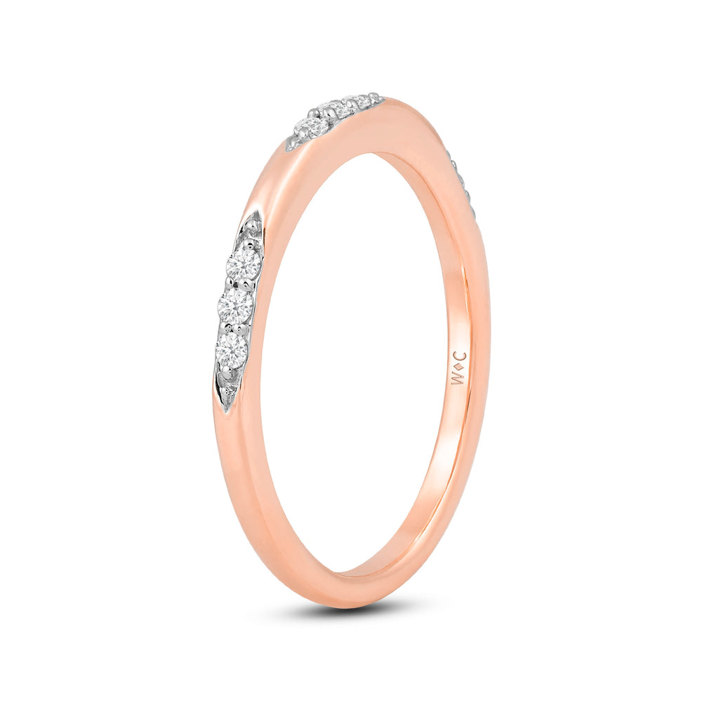 Studded Station Diamond Fashion Ring with 14KT Rose Gold / Lab / 1/10 Cut Diamond in 14KT Rose Gold / Lab / 1/10 view 4
