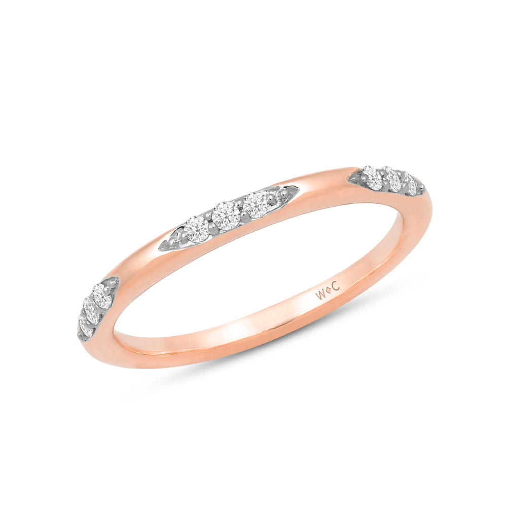 Studded Station Diamond Fashion Ring with 14KT Rose Gold / Lab / 1/10 Cut Diamond in 14KT Rose Gold / Lab / 1/10 view 3
