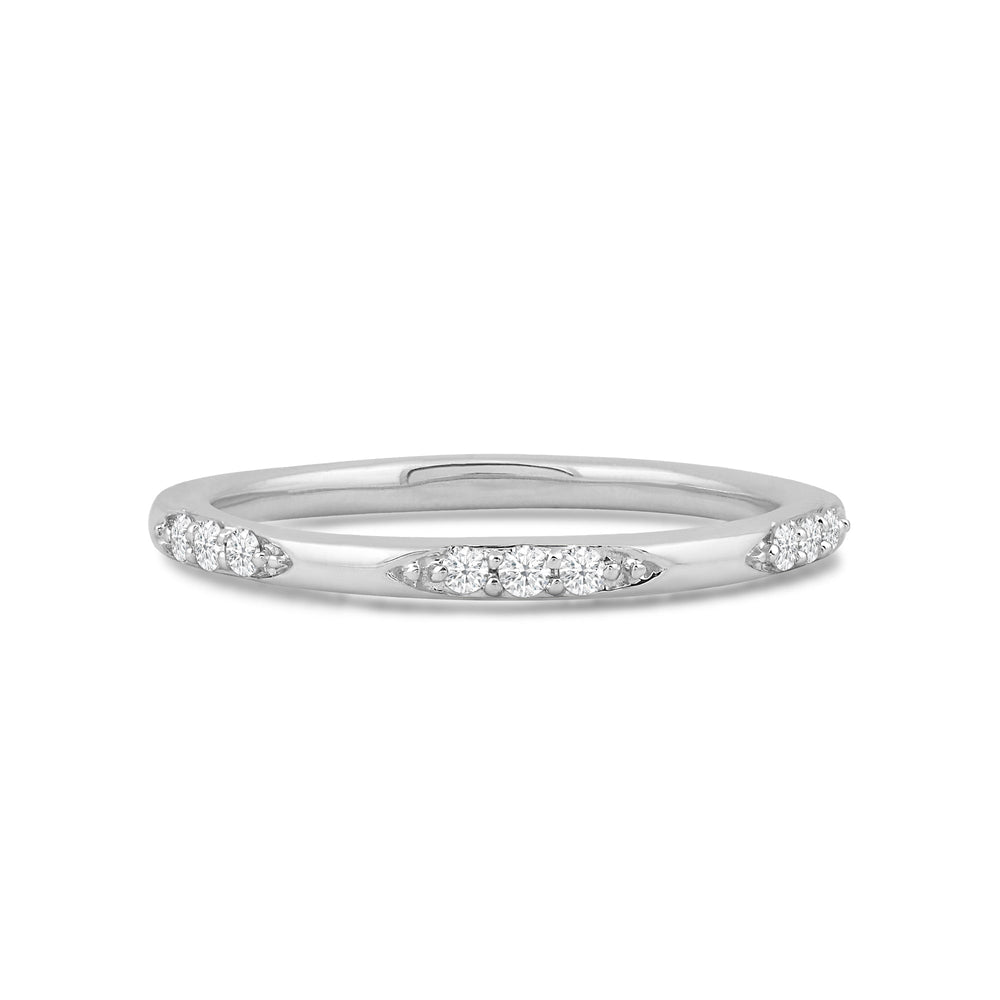Studded Station Diamond Fashion Ring with 14KT White Gold / Lab / 1/10 Cut Diamond in 14KT White Gold / Lab / 1/10 view 1

