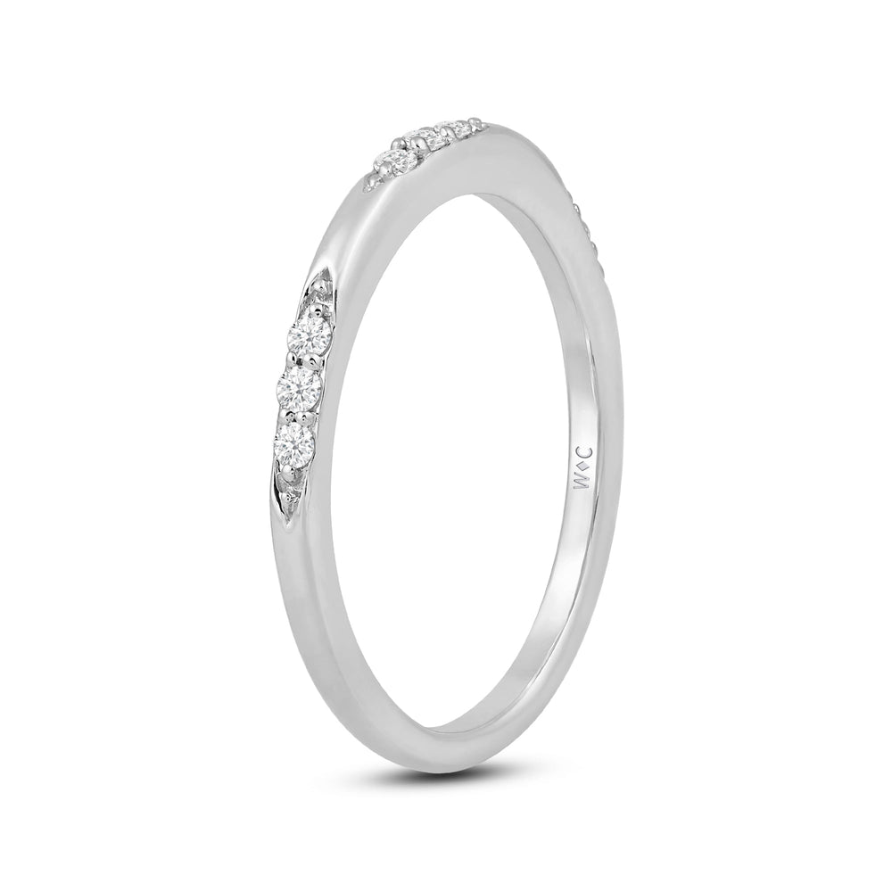 Studded Station Diamond Fashion Ring with 14KT White Gold / Lab / 1/10 Cut Diamond in 14KT White Gold / Lab / 1/10 view 4
