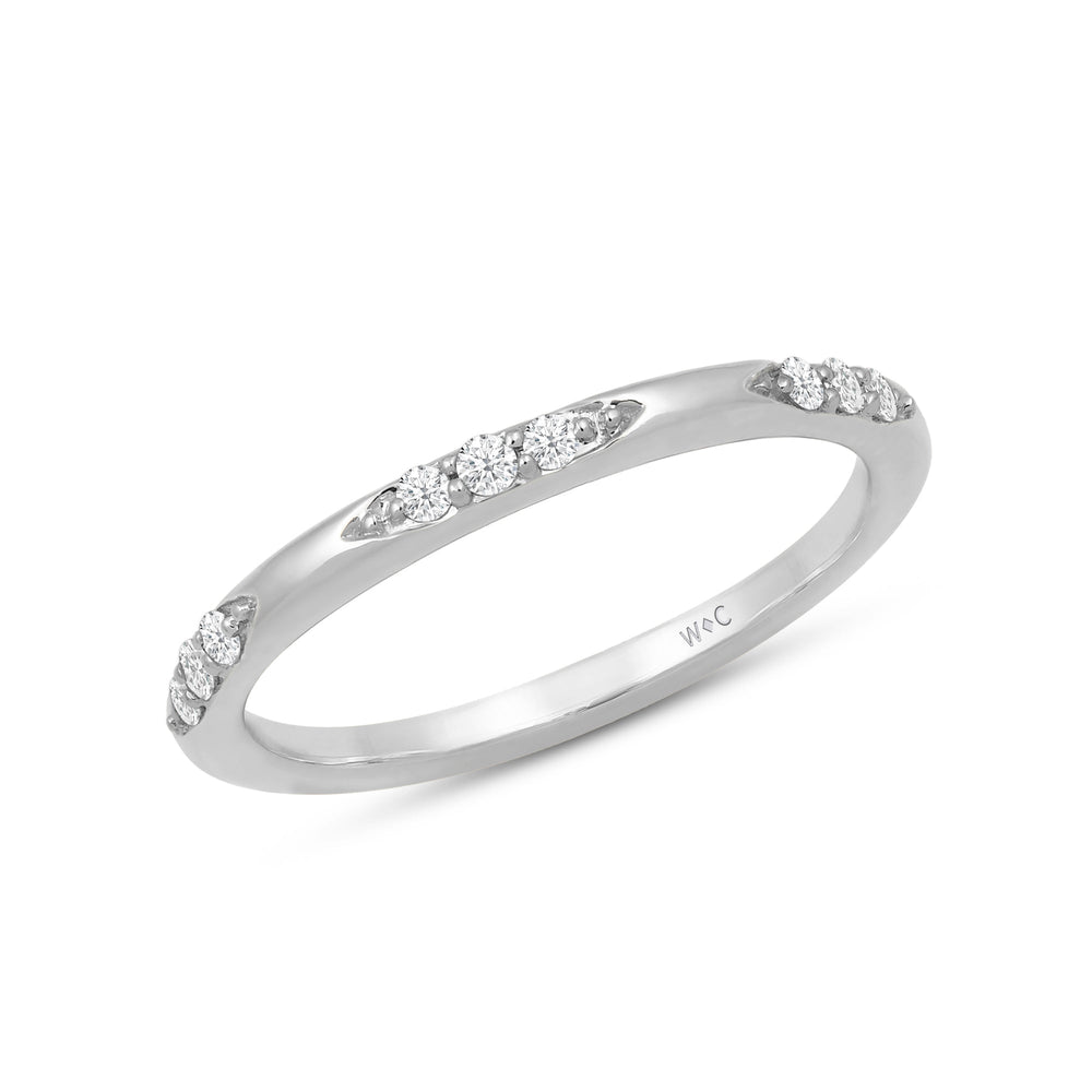 Studded Station Diamond Fashion Ring with 14KT White Gold / Lab / 1/10 Cut Diamond in 14KT White Gold / Lab / 1/10 view 3
