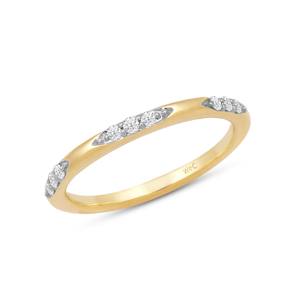 Studded Station Diamond Fashion Ring with 14KT Yellow Gold / Lab / 1/10 Cut Diamond in 14KT Yellow Gold / Lab / 1/10 view 3
