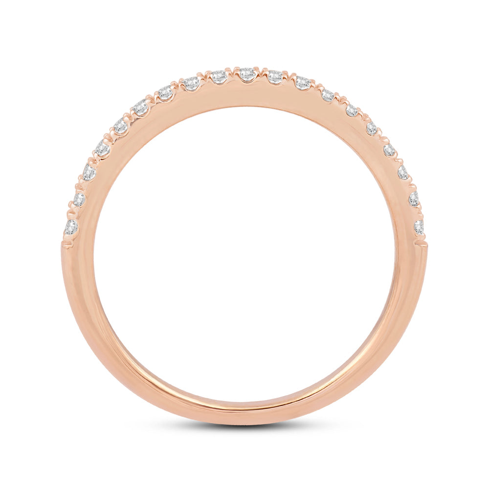 Studded Split Prong Diamond Fashion Ring with 14KT Rose Gold / Lab / 1/5 Cut Diamond in 14KT Rose Gold / Lab / 1/5 view 2
