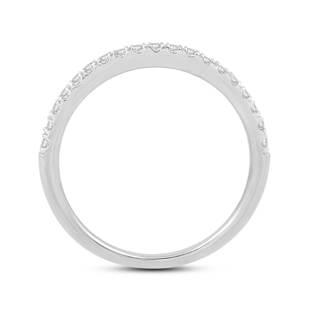 Studded Split Prong Diamond Fashion Ring with 14KT White Gold / Lab / 1/5 Cut Diamond in 14KT White Gold / Lab / 1/5 view 2
