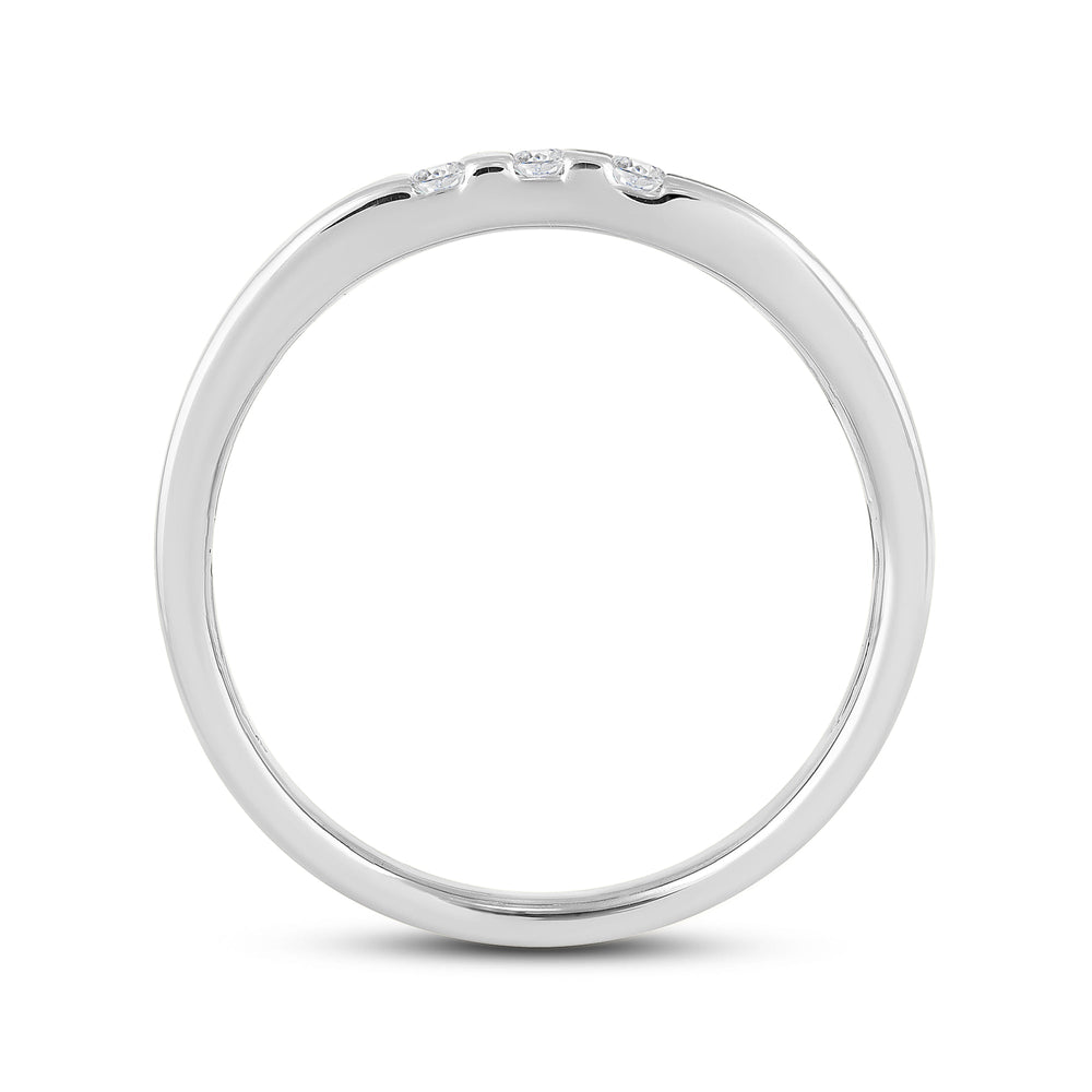 Three Line Stone Diamond Men's Ring with Platinum / Lab / 1/4 Cut Diamond in 14KT Platinum / Lab / 1/4 view 2
