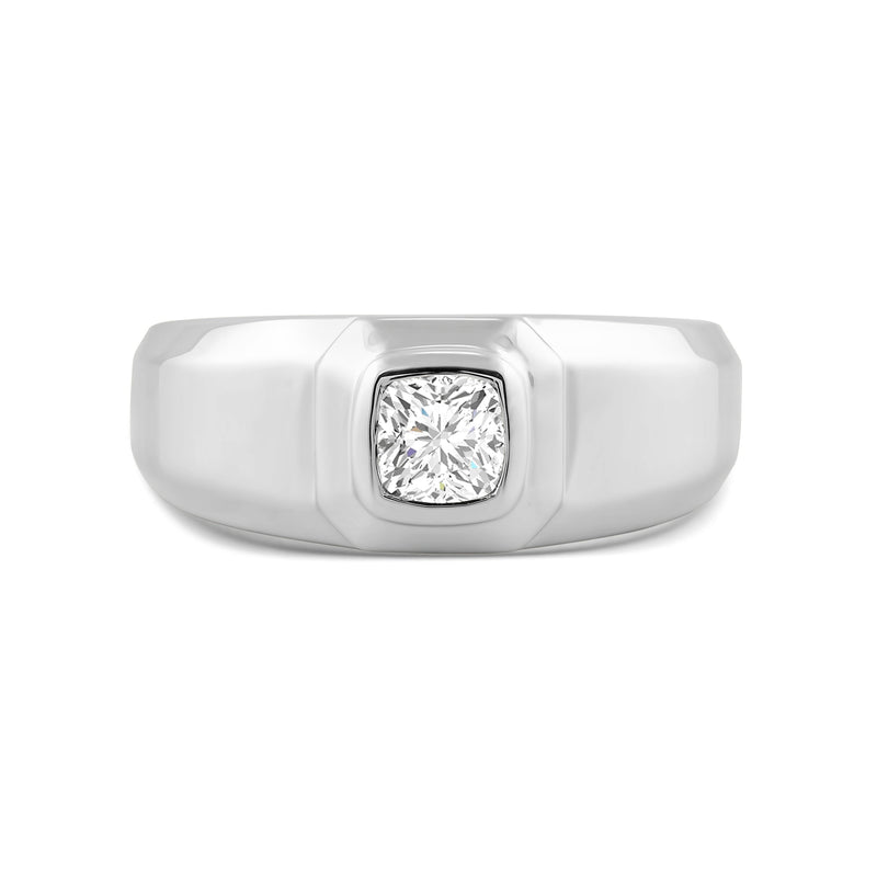 Solitaire Twin Dome Diamond Men's Ring