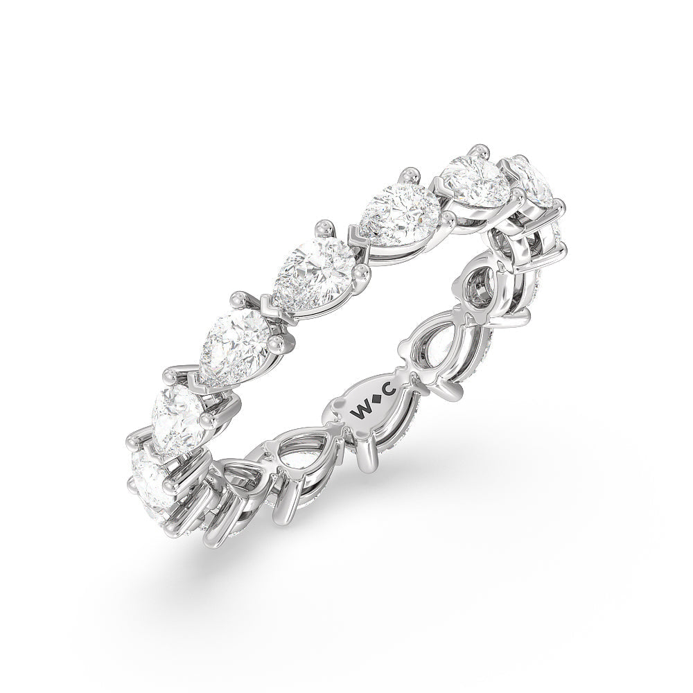 Trailing Pear Eternity Ring with Platinum / Natural / 2 1/3 Cut Diamond in 14KT Platinum / Natural / 2 1/3 view 2
