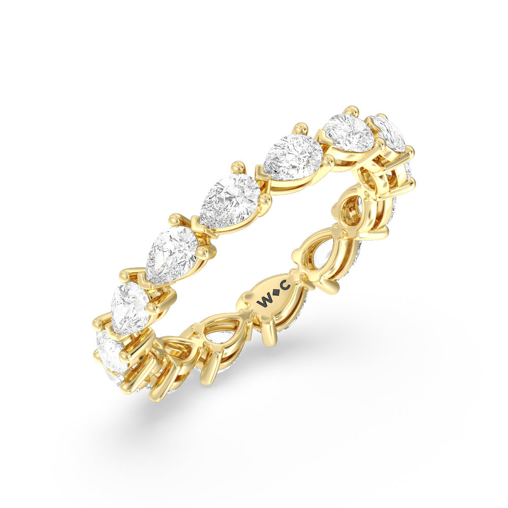 Trailing Pear Eternity Ring with 18KT Yellow Gold / Natural / 2 1/3 Cut Diamond in 14KT Yellow Gold / Natural / 2 1/3 view 2
