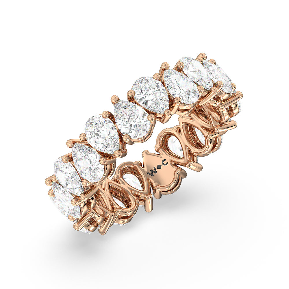 North-South Pear Eternity 5 cttw with 18KT Rose Gold / Natural / 5 Cut Diamond in 14KT Rose Gold / Natural / 5 view 2
