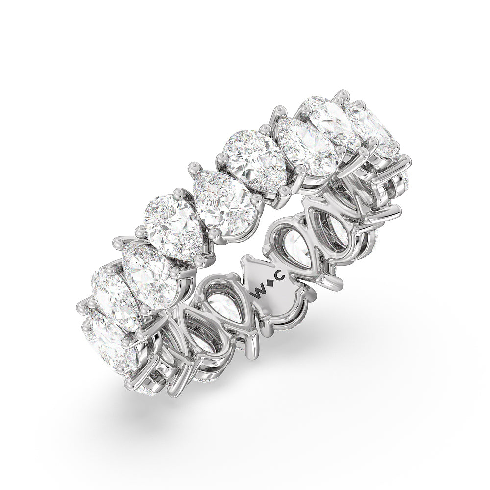 North-South Pear Eternity 5 cttw with Platinum / Natural / 5 Cut Diamond in 14KT Platinum / Natural / 5 view 2
