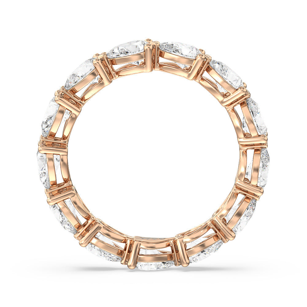Trailing Pear Eternity Ring with 18KT Rose Gold / Natural / 3 Cut Diamond in 14KT Rose Gold / Natural / 3 view 3
