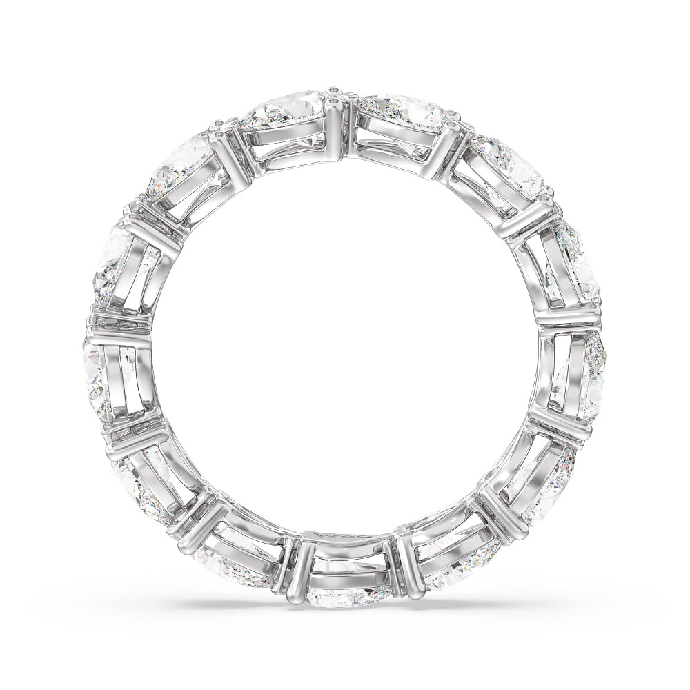 Trailing Pear Eternity Ring with Platinum / Natural / 3 Cut Diamond in 14KT Platinum / Natural / 3 view 3

