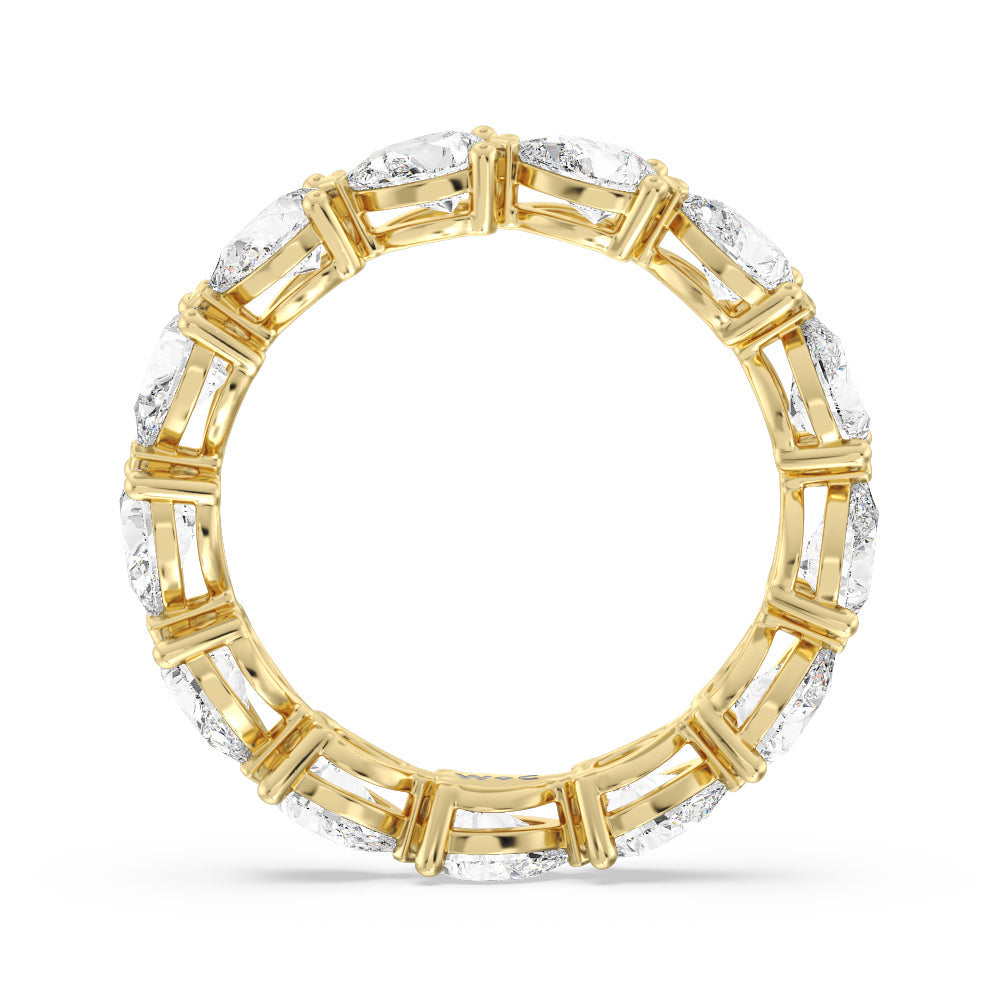 Trailing Pear Eternity Ring with 18KT Yellow Gold / Natural / 3 Cut Diamond in 14KT Yellow Gold / Natural / 3 view 3

