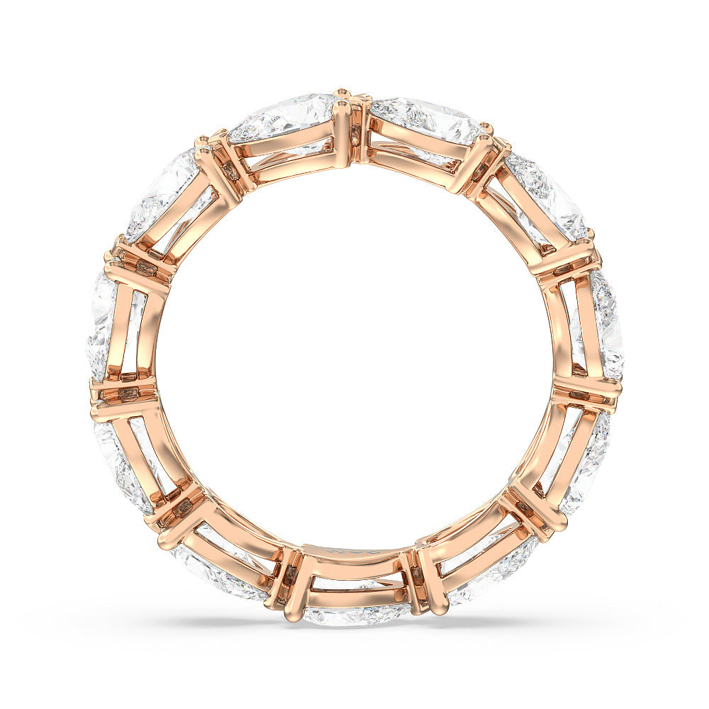 Trailing Pear Eternity Ring with 18KT Rose Gold / Natural / 4 1/8 Cut Diamond in 14KT Rose Gold / Natural / 4 1/8 view 3
