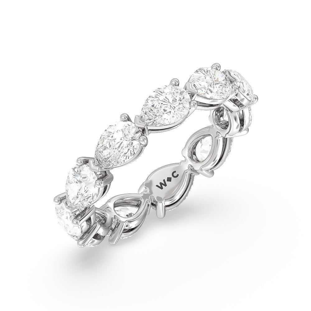 Trailing Pear Eternity Ring with Platinum / Natural / 4 1/8 Cut Diamond in 14KT Platinum / Natural / 4 1/8 view 2
