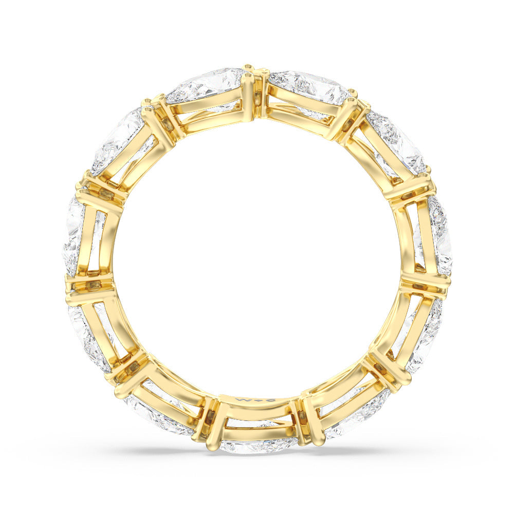 Trailing Pear Eternity Ring with 18KT Yellow Gold / Natural / 4 1/8 Cut Diamond in 14KT Yellow Gold / Natural / 4 1/8 view 3
