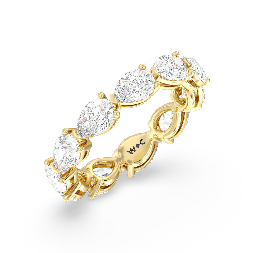 Trailing Pear Eternity Ring with 18KT Yellow Gold / Natural / 4 1/8 Cut Diamond in 14KT Yellow Gold / Natural / 4 1/8 view 2
