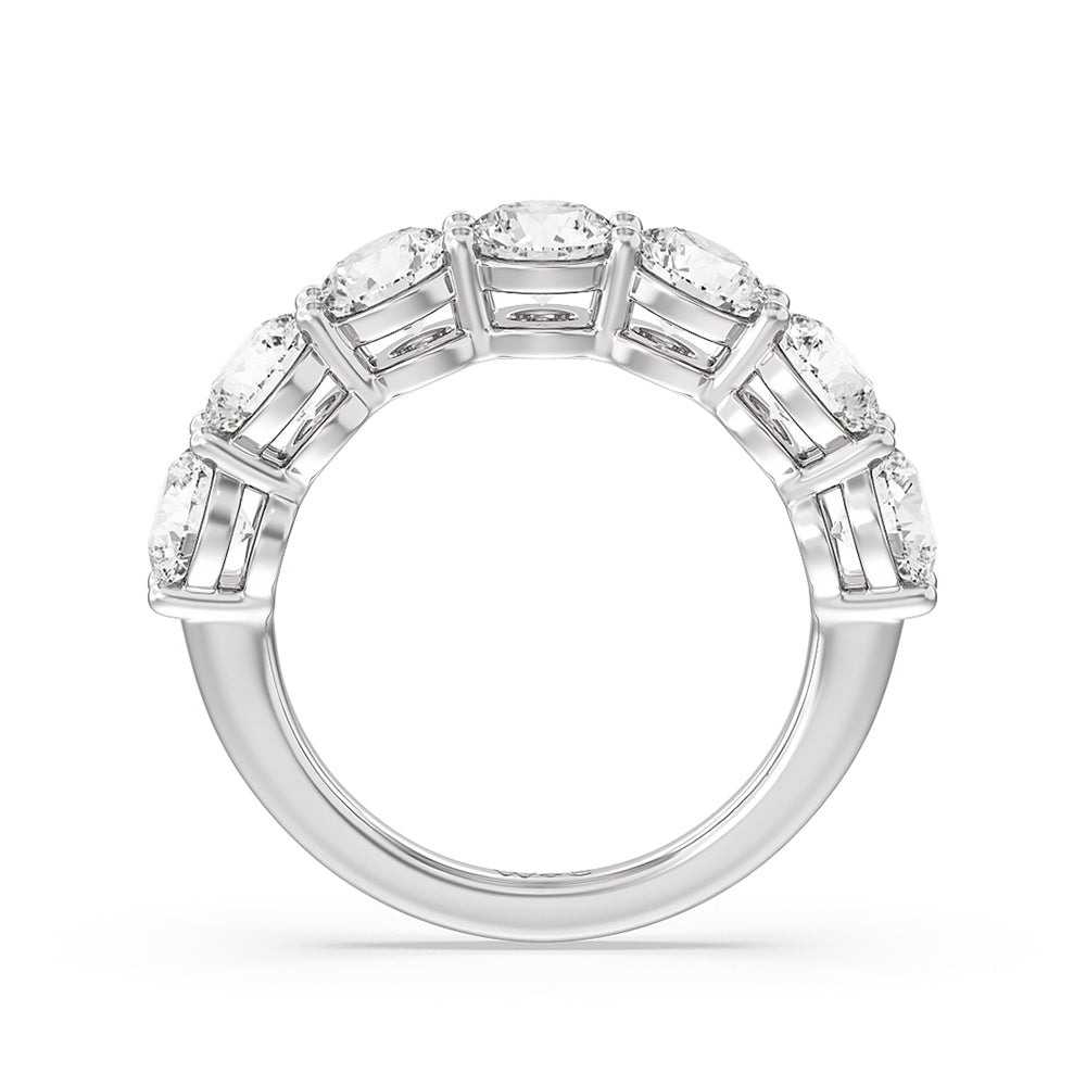 Seven Stone Round Diamond Anniversary Ring (E+ VS+) with Platinum / Lab / 3 Cut Diamond in 14KT Platinum / Lab / 3 view 4
