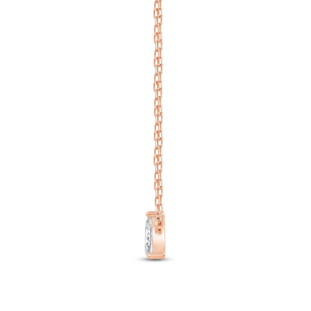 Duet Pear Necklace with 14KT Rose Gold / Lab / 1/2 Cut Diamond in 14KT Rose Gold / Lab / 1/2 view 4
