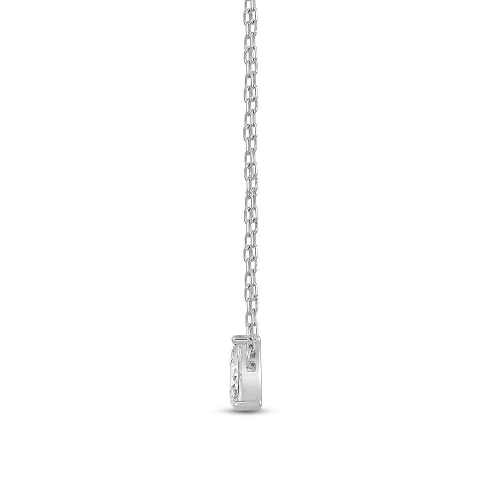 Duet Pear Necklace with 14KT White Gold / Lab / 1/2 Cut Diamond in 14KT White Gold / Lab / 1/2 view 4
