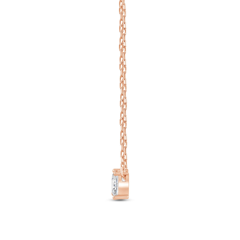 Duet Princess Necklace with 14KT Rose Gold / Lab / 1/2 Cut Diamond in 14KT Rose Gold / Lab / 1/2 view 4
