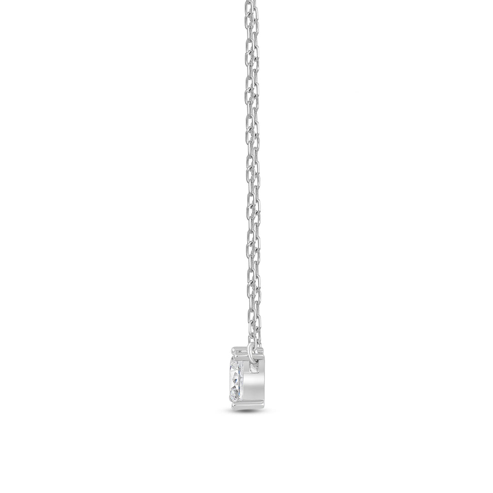 Duet Princess Necklace with 14KT White Gold / Lab / 1/2 Cut Diamond in 14KT White Gold / Lab / 1/2 view 4
