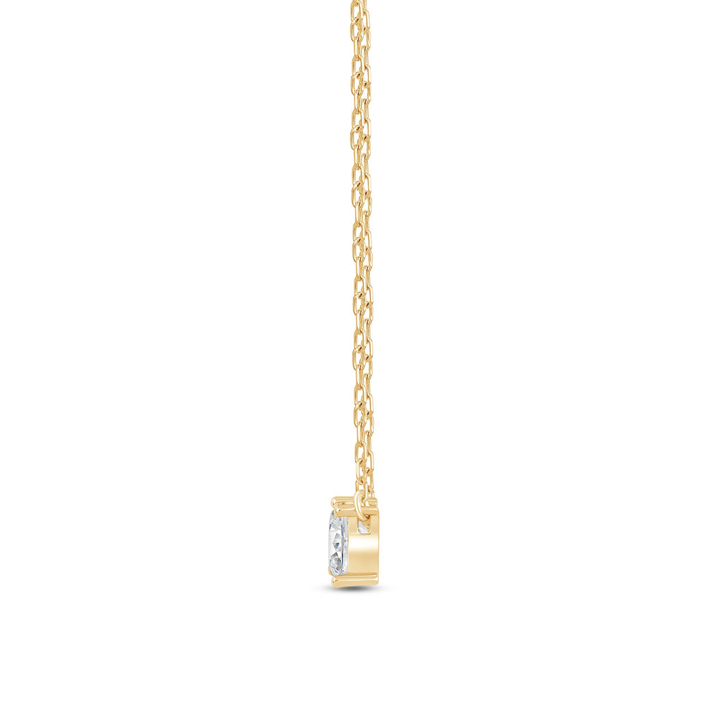 Duet Princess Necklace with 14KT Yellow Gold / Lab / 1/2 Cut Diamond in 14KT Yellow Gold / Lab / 1/2 view 4
