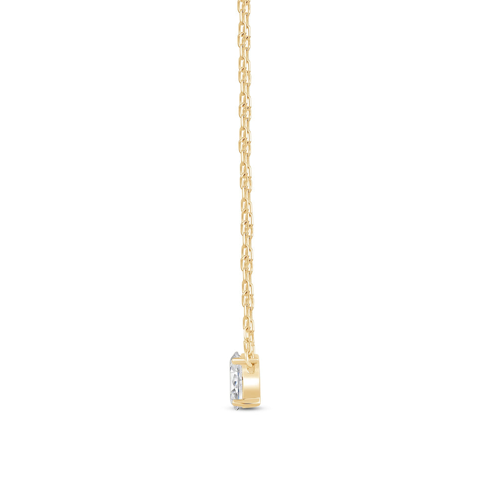 Duet Oval Necklace with 14KT Yellow Gold / Lab / 1/2 Cut Diamond in 14KT Yellow Gold / Lab / 1/2 view 4
