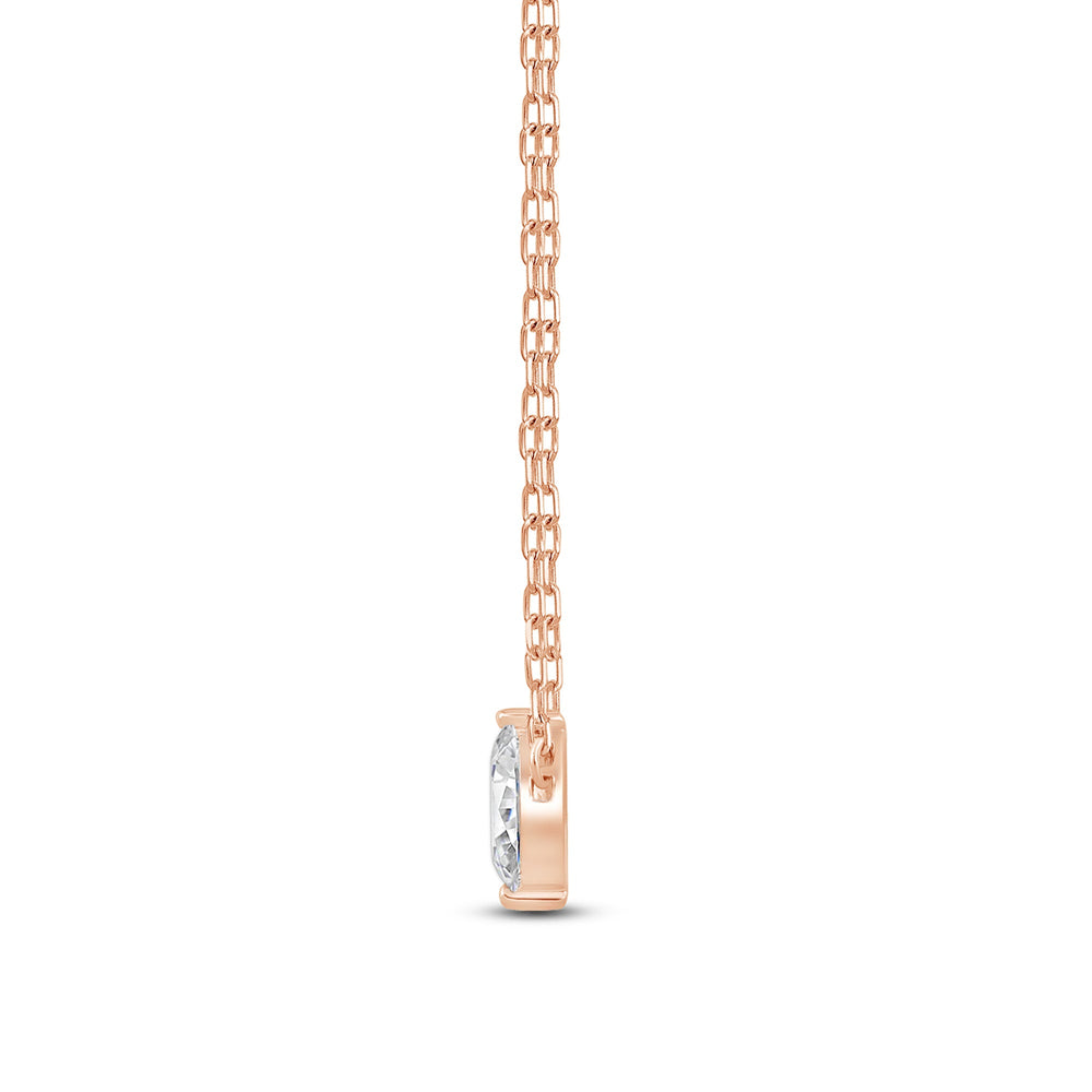 Duet Marquise Necklace with 14KT Rose Gold / Lab / 1/2 Cut Diamond in 14KT Rose Gold / Lab / 1/2 view 4
