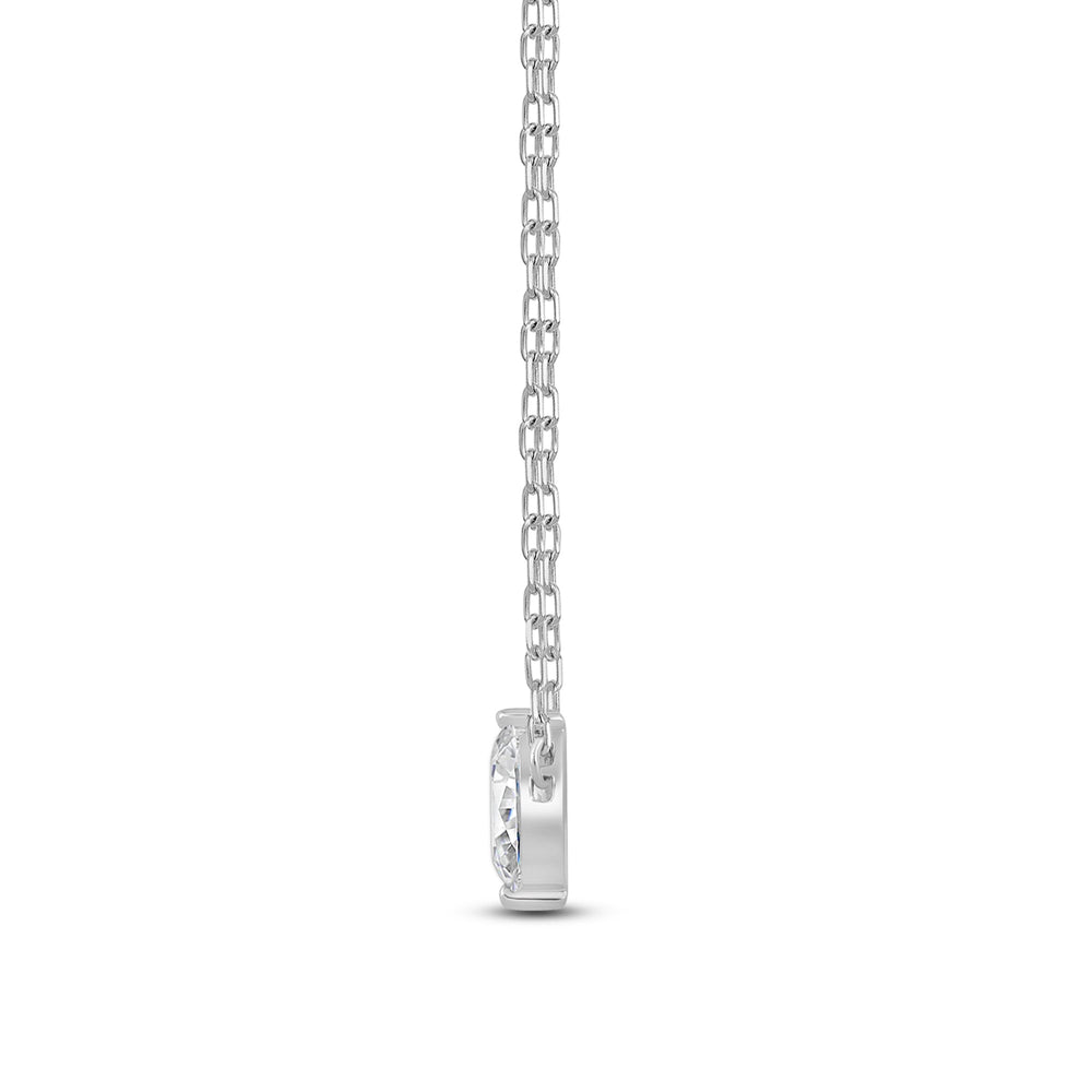 Duet Marquise Necklace with 14KT White Gold / Lab / 1/2 Cut Diamond in 14KT White Gold / Lab / 1/2 view 4
