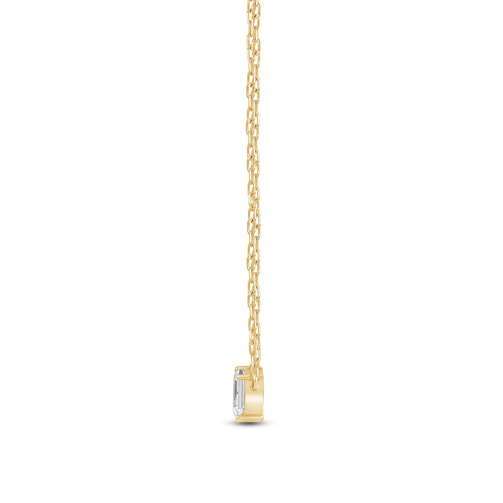 Duet Emerald Necklace with 14KT Yellow Gold / Lab / 1/2 Cut Diamond in 14KT Yellow Gold / Lab / 1/2 view 3
