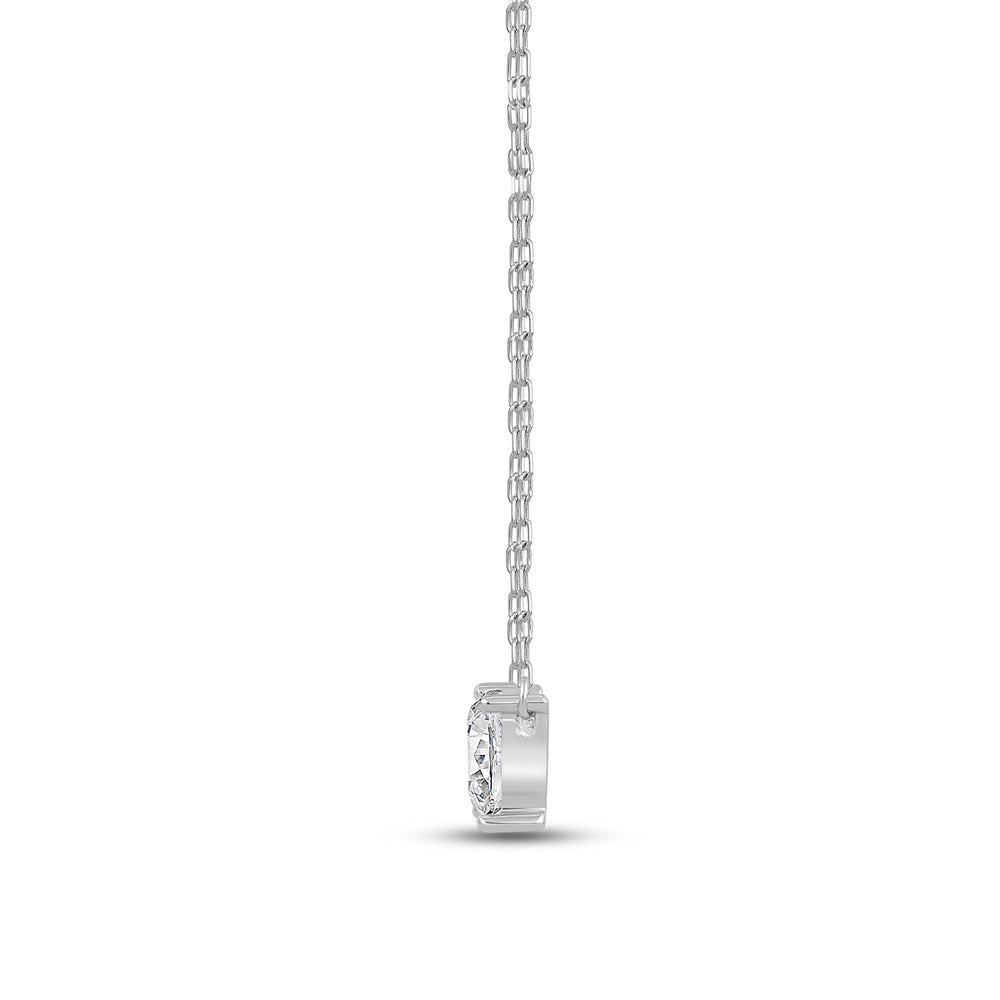 Duet Princess Necklace with 14KT White Gold / Lab / 1 Cut Diamond in 14KT White Gold / Lab / 1 view 4
