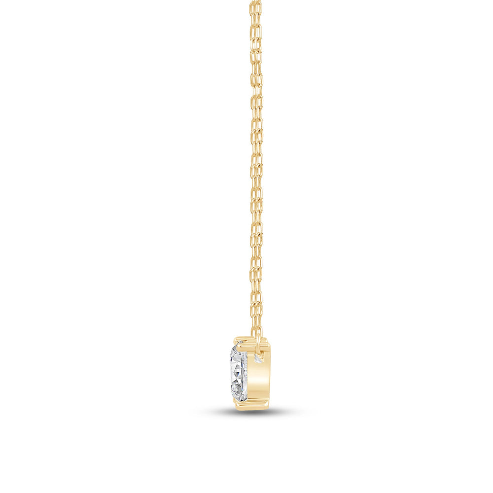 Duet Princess Necklace with 14KT Yellow Gold / Lab / 1 Cut Diamond in 14KT Yellow Gold / Lab / 1 view 4
