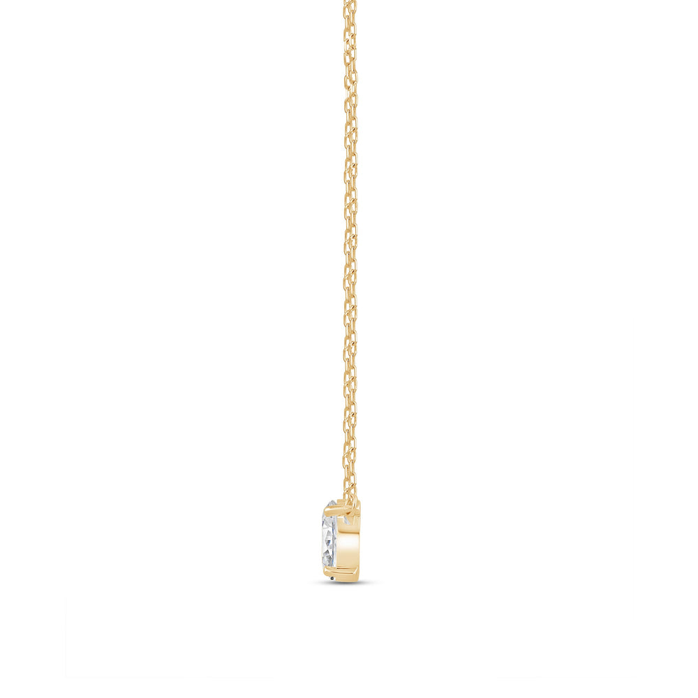 Duet Oval Necklace with 14KT Yellow Gold / Lab / 1 Cut Diamond in 14KT Yellow Gold / Lab / 1 view 5
