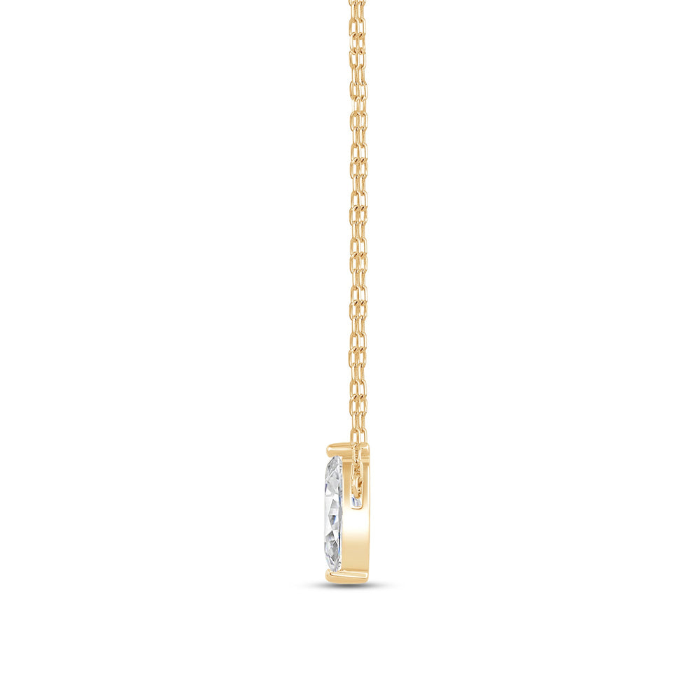 Duet Marquise Necklace with 14KT Yellow Gold / Lab / 1 Cut Diamond in 14KT Yellow Gold / Lab / 1 view 4
