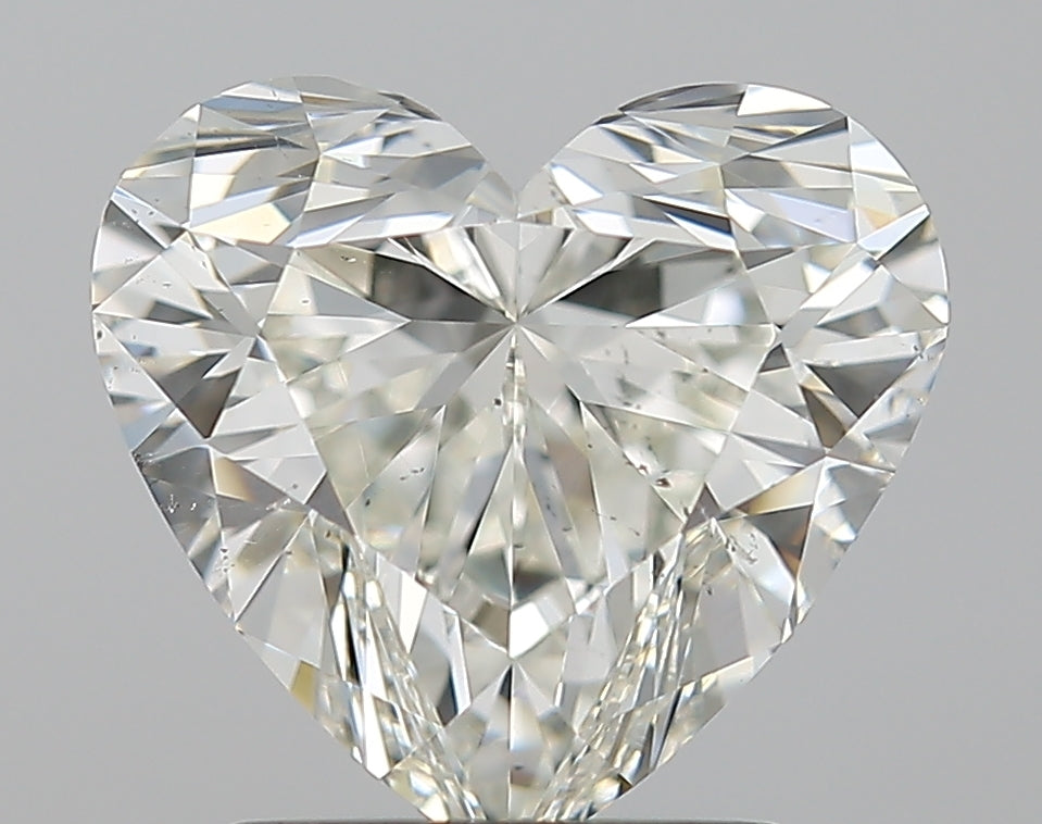 2.1 Carat Heart Natural Diamond with  Cut Diamond in 14KT  view 1
