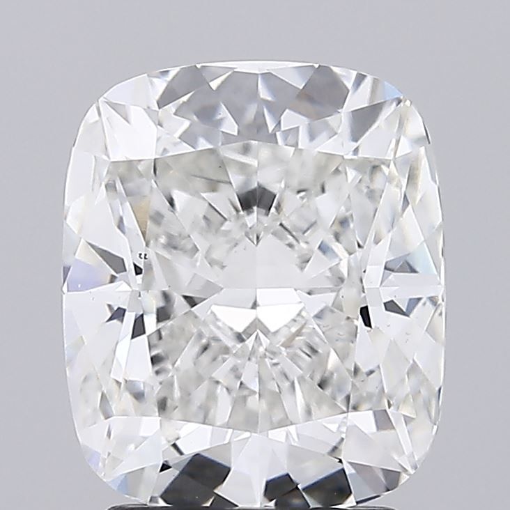2.51 Carat Cushion Lab Diamond with  Cut Diamond in 14KT  view 1
