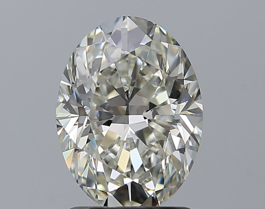 1.71 Carat Oval Natural Diamond with  Cut Diamond in 14KT  view 1

