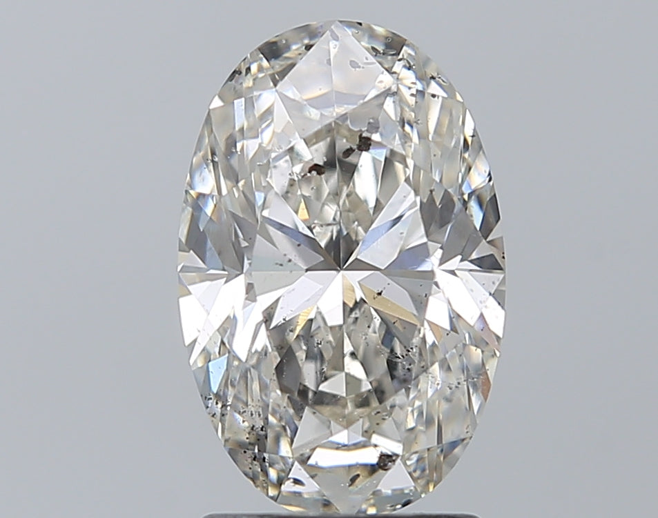 2.01 Carat Oval Natural Diamond with  Cut Diamond in 14KT  view 1
