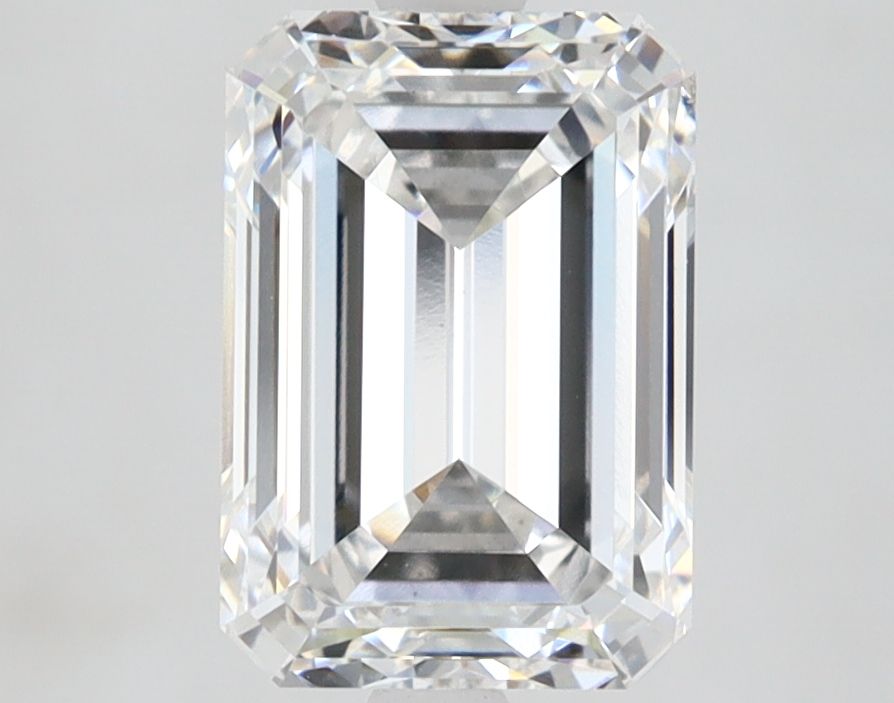 2.81 Carat Emerald Lab Diamond with  Cut Diamond in 14KT  view 1

