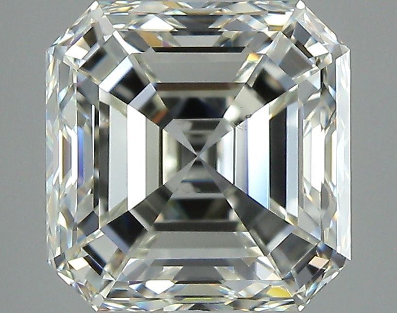 2.5 Carat Asscher Natural Diamond with  Cut Diamond in 14KT  view 1
