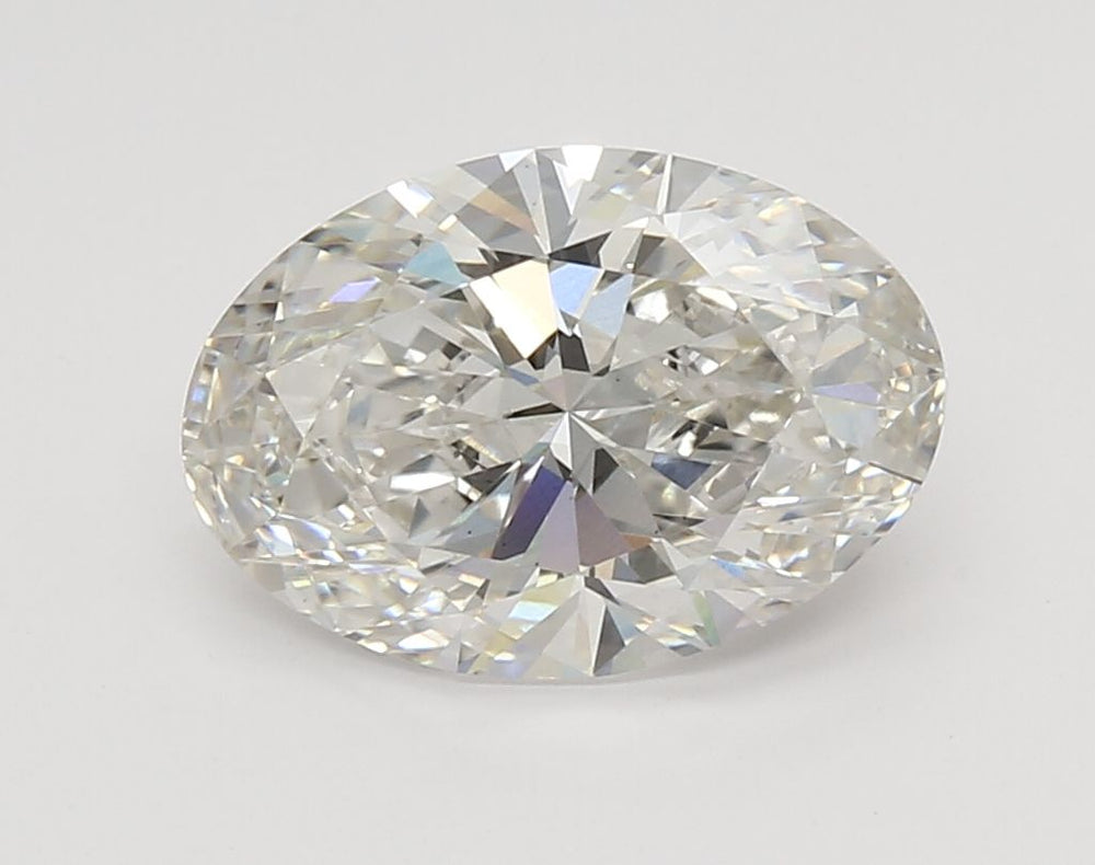 3.28 Carat Oval Lab Diamond with  Cut Diamond in 14KT  view 1
