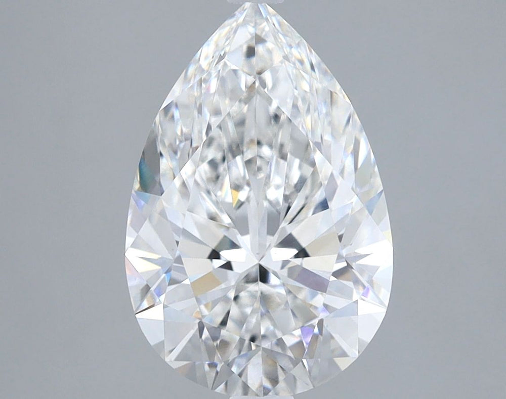 3.01 Carat Pear Lab Diamond with  Cut Diamond in 14KT  view 1
