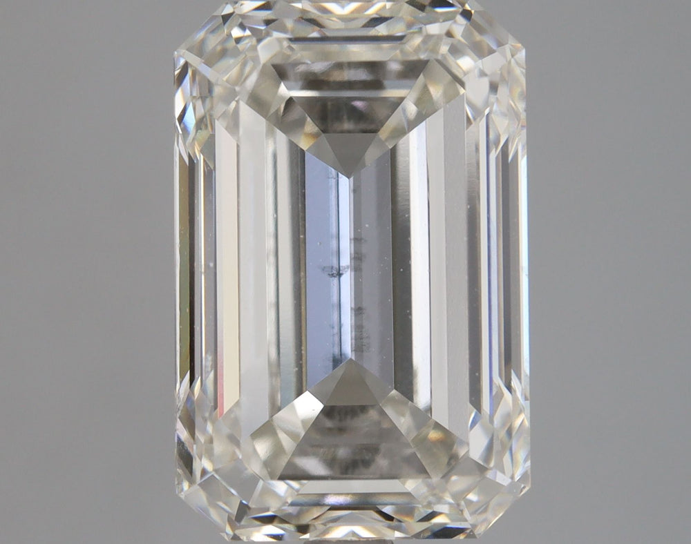 5.01 Carat Emerald Lab Diamond with  Cut Diamond in 14KT  view 1
