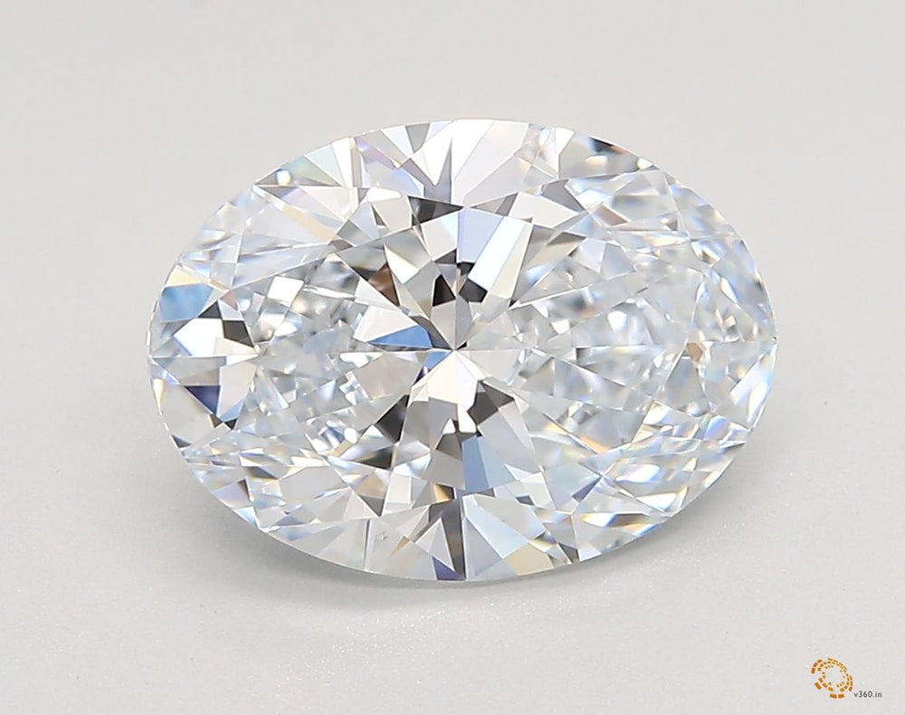 3.04 Carat Oval Lab Diamond with  Cut Diamond in 14KT  view 1
