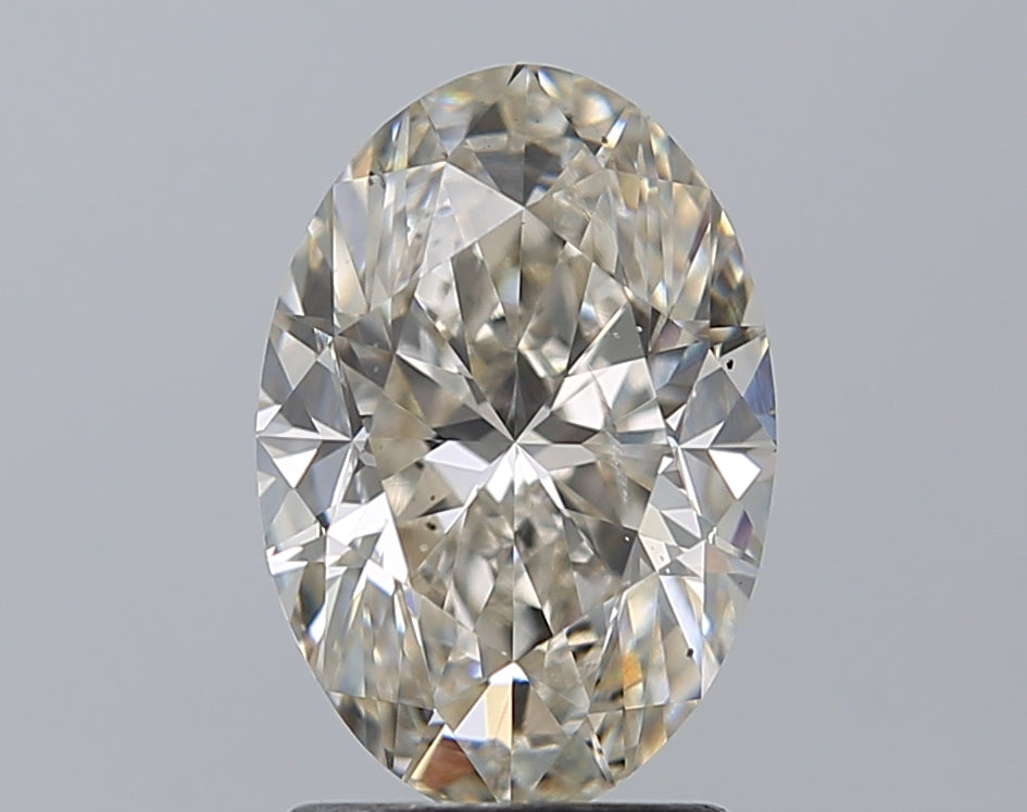 2.0 Carat Oval Natural Diamond with  Cut Diamond in 14KT  view 1
