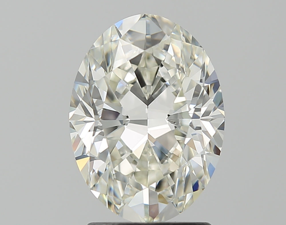 2.01 Carat Oval Natural Diamond with  Cut Diamond in 14KT  view 1
