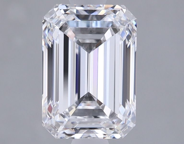 1.5 Carat Emerald Lab Diamond with  Cut Diamond in 14KT  view 1
