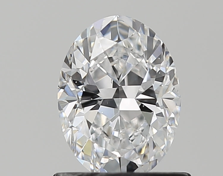 0.8 Carat Oval Natural Diamond with  Cut Diamond in 14KT  view 1
